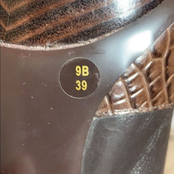 BCBGirls Karma Brown Croc/Black Platform Heel Sz 9 - Picture 5 of 7